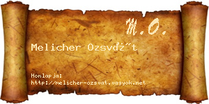 Melicher Ozsvát névjegykártya